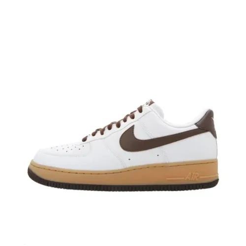 Nike Air Force 1 '07 Амортизация Износостойкий Низкий Топ Скейтборд Кроссовки Унисекс Белый-Коричневый