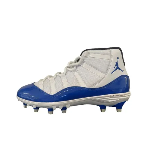 Jordan Air Jordan 11 Амортизация MID Топ Кроссовки для тренировок Мужские Белый Синий
