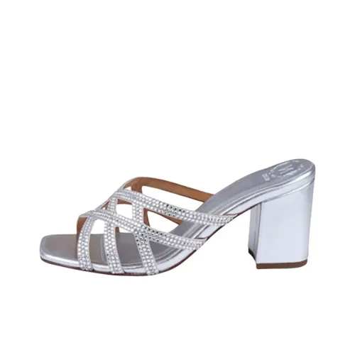 NICOLI Слипоны 7 см Женские Серебряные