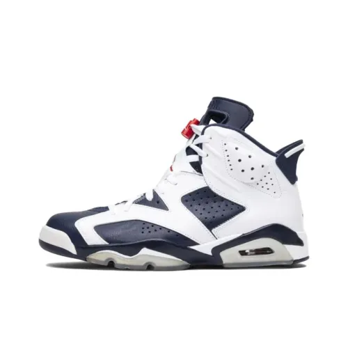 Jordan Air Jordan 6 Ретро Olympic Sydney 2000 Нескользящий Легкий Высокий Топ Винтажные баскетбольные кроссовки Мужской Синий Белый
