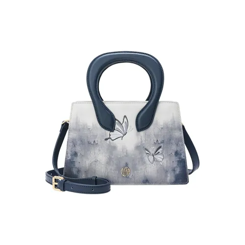 Ancient Yi Xi Коровья кожа Премиум Один Плечо Сумка для мамы Женская Далекие горы Синий