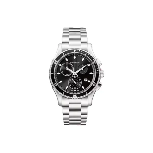 HAMILTON Jazz Series Кварцевый механизм Мужские часы Циферблат 44 мм Черный корпус Нержавеющая сталь Ремешок