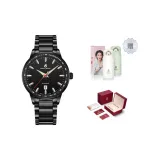 Черный циферблат, черный стальной браслет