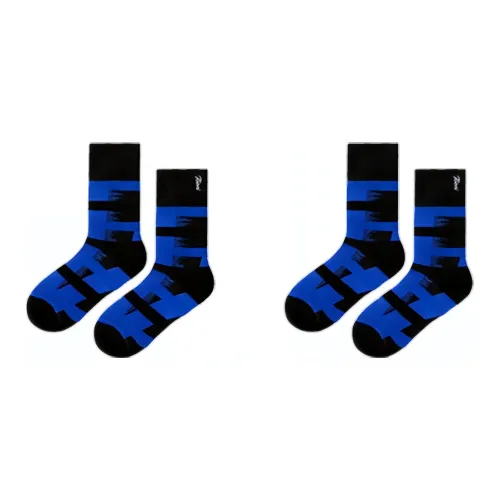 TOOCI 2 шт Синий черный + Синий черный Унисекс MID Носки до икры