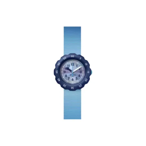 SWATCH Flik Flak Feifei Series Кварцевый механизм Детские часы 34,75*35 мм Синий циферблат Пластиковый корпус Тканевый ремешок