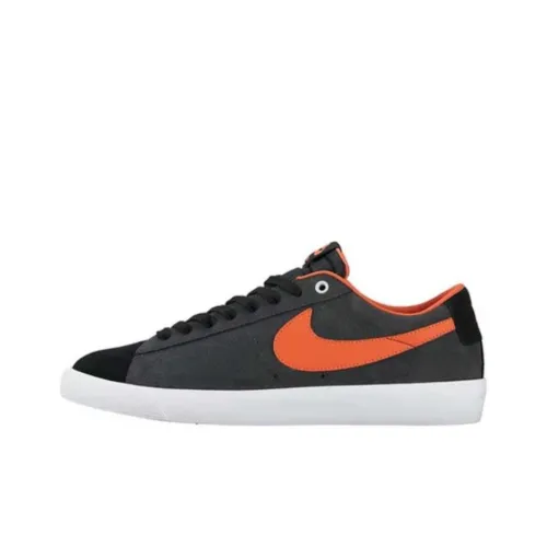 Nike Blazer Low Амортизация Износостойкий Низкий Топ Скейтборд Кроссовки Мужские Черный Оранжевый