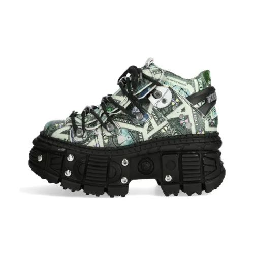 NEW ROCK Низкий топ Повседневная обувь Женская Зеленая