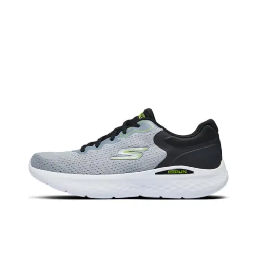Skechers Go Run Lite Low Топ Беговые кроссовки Мужской Черный Серый
