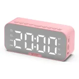 Розовый [Два комплекта: будильник + Bluetooth колонка + глубокий бас]