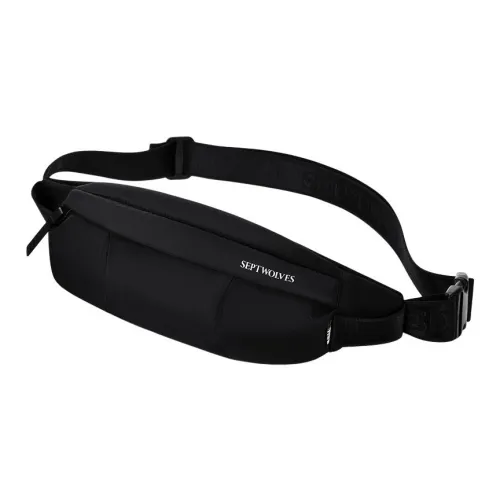 SEPTWOLVES Ткань Sling Сумка Сумка через плечо Бананка Обычный Мужской Черный