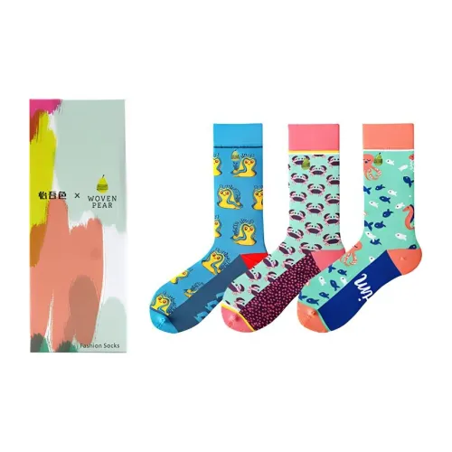Yiwu Color X Woven Pear Смешанный цвет Унисекс Носки до икры MID