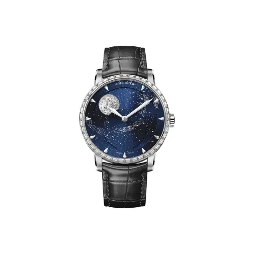 AGELOCER Автоматический Механический Механизм Мужские Часы Синий Циферблат