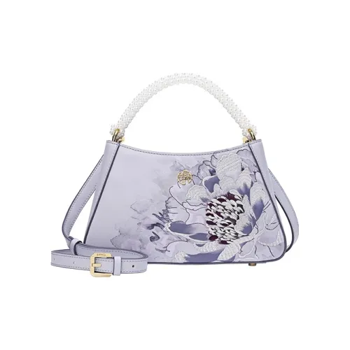 Ancient Yi Xi Коровья кожа Нишевая Сумка с принтом Чонсам Сумка через плечо Сумка через плечо Женская Гиацинтово-фиолетовая