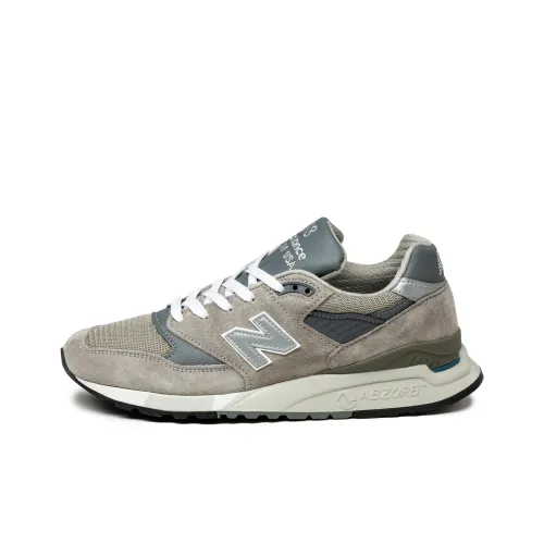 New Balance NB 998 Амортизация Износостойкий Низкий Топ Беговые кроссовки Унисекс Серый