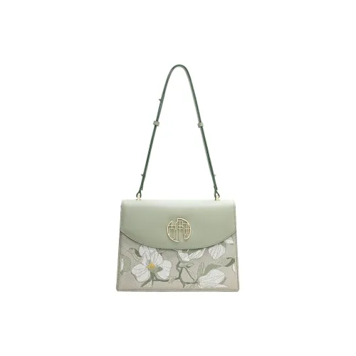 Ancient Yi Xi Коровья кожа Чонсам Ханьфу Сумка на плечо Женская Willow Росток Зеленый