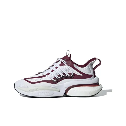 adidas Alphaboost V1 Амортизация Износостойкие Низкие Беговые Кроссовки Мужские Белый Красный