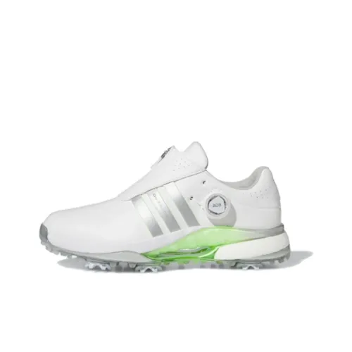 Adidas Tour360 24 BOA Boost Амортизация Износостойкий Низкий Топ Обувь для гольфа Женская Белый Зеленый