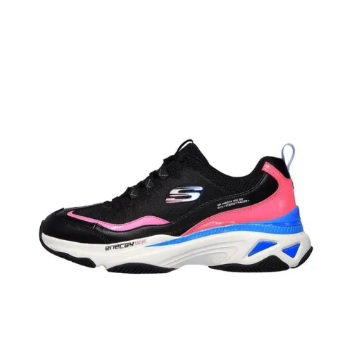 Skechers Energy Racer Low Топ Толстая подошва Кроссовки Женские Розовый Черный Синий