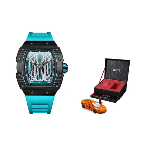 BONEST GATTI Phantom Time Коллекция Автоматический Механический Механизм Резиновый Ремешок Часы Мужские Часы Черепный Циферблат