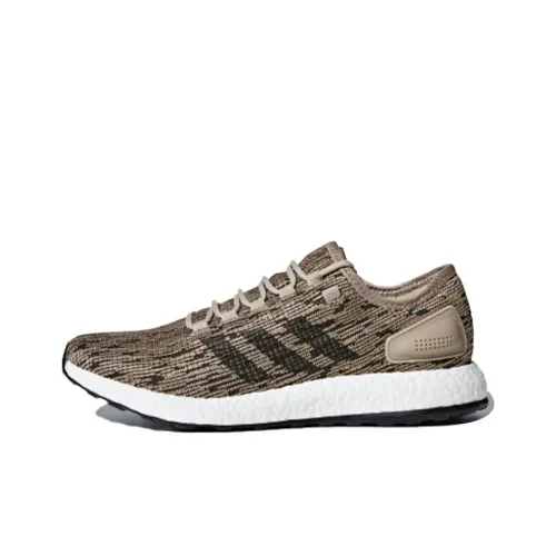 Adidas Pure Boost Slip-resistant и дышащие низкие беговые кроссовки для унисекса коричневый серый