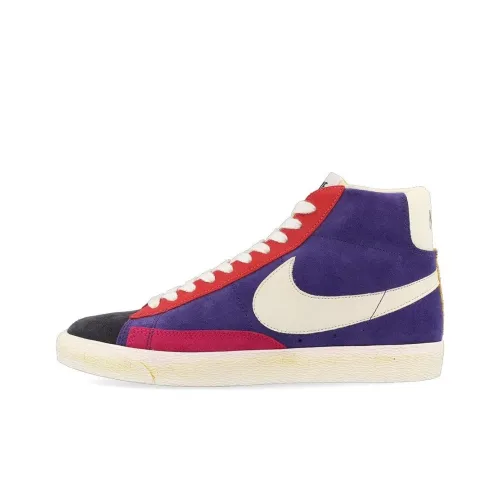 Nike Blazer Slip-resistant Abrasion-resistant High Top Skateboarding Shoes Men's Fuchsia White Найк Блэйзер Противоскользящие Устойчивые к истиранию Высокие Кроссовки для скейтбординга Мужские Фуксия Белый