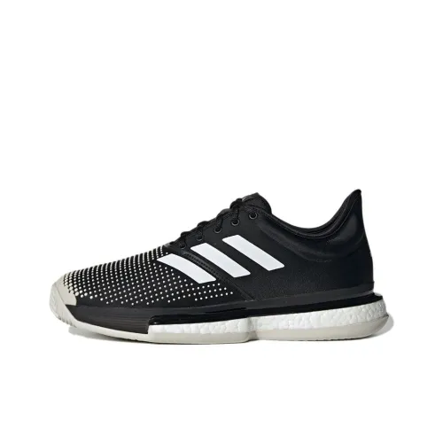 Adidas Solecourt Boost Slip Resistant и Breathable Низкий Топ Теннисные Кроссовки Мужские Черный Белый
