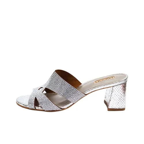 NICOLI Слипоны 7 см Женские Серебряные