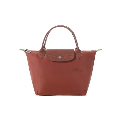 LONGCHAMP Le Pliage Green Переработанный Холст Сумка Пельмени Сумка Женская Каштановый