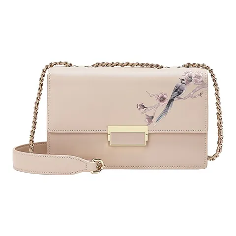 Ancient Yi Xi Коровья кожа Повседневная Минималистская стиль Сумка через плечо Женская Светлая вишневая розовая