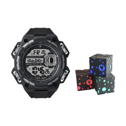 YOUNG STERNA Электронный Механизм Резиновый Ремешок Часы Мужские Черный Циферблат