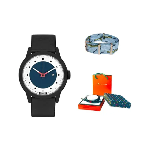 HYPERGRAND Наручные часы Кварцевый механизм Натуральная кожа Ремень Синий циферблат Мужские часы