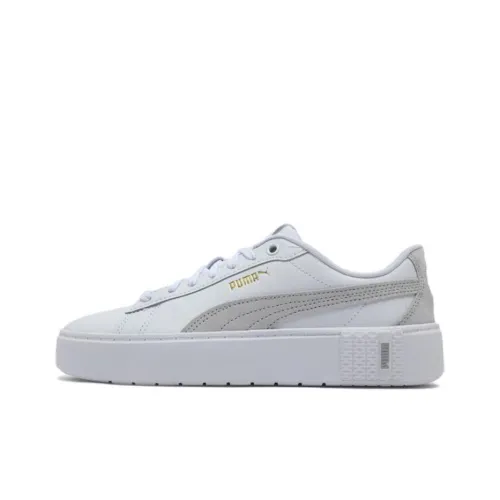 PUMA Smash Platform Low Кроссовки для скейтбординга Женские Белый Серый