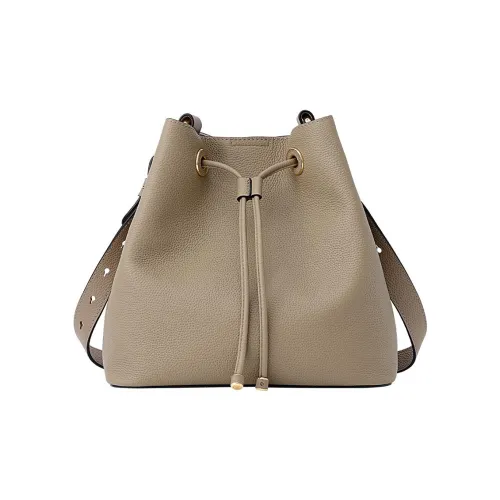 FION Корова Кожа Ведрообразные Сумки Сумки через плечо Сумка на плечо Женская Хаки Абрикос Коричневый Рис Белый Классический Черный