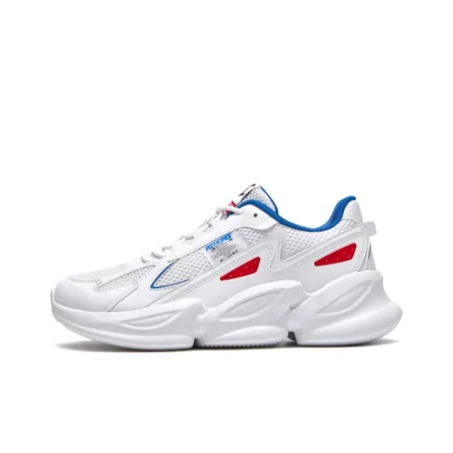 QIAODAN Slip-resistant Abrasion-resistant Low-top Беговые кроссовки Мужские Белый Синий Красный