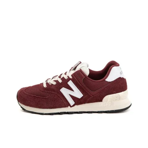 New Balance NB 574 Амортизация Износостойкий Низкий Топ Беговые кроссовки Мужские Темно-красный