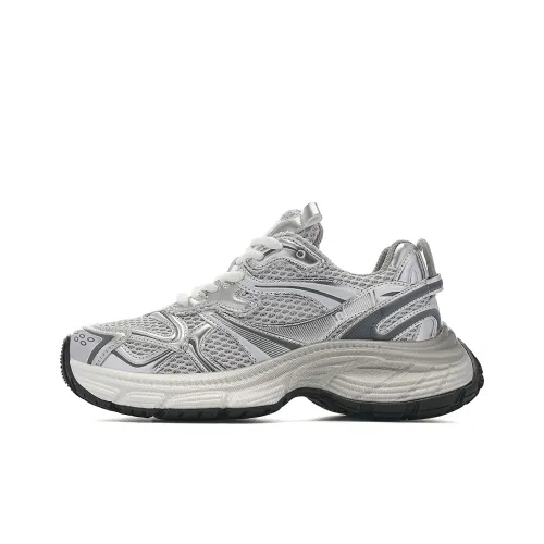 EBLAN Амортизация Противоскользящий Легкий Низкий топ Толстая подошва Кроссовки Унисекс Серебряный