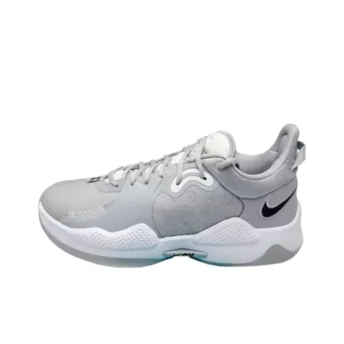 Nike PG 5 TB Амортизация Износостойкий Низкий Топ Баскетбольные Кроссовки Мужские Серые