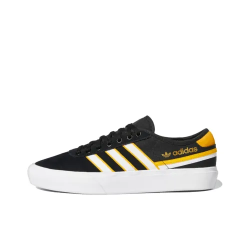 Adidas Originals Delpala Slip-Resistant Low Top Скейтборд Кроссовки Унисекс Черный Белый Желтый