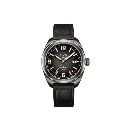 FIYTA MACH Collection GA881021.HBB Автоматический Механический Механизм Естественная Кожа Ремешок Часы Мужские Черный Циферблат