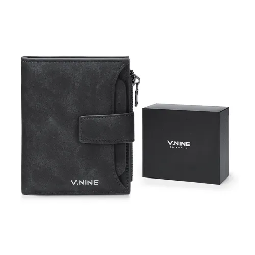 V.NINE Синтетическая кожа Мужской Короткий Кошелек Картхолдер Средний Мужской Черный Коричневый Синий