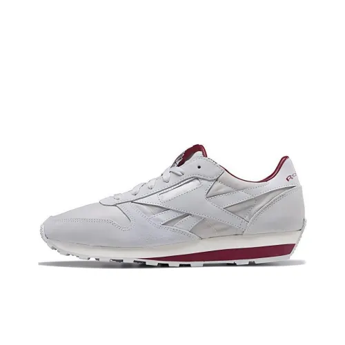 REEBOK Classic Leather Дышащие Низкие Беговые Кроссовки Унисекс Серый Вино Красный
