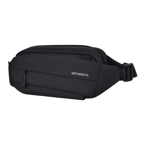 SEPTWOLVES Ткань Слинг-Сумка Поясная Сумка Сумка через плечо Стандартная Мужская Черная