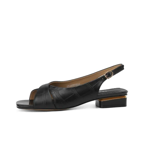 Mulinsen Rear Ажурные Сандалии Casual Примерно 2,2 см Женские Черные