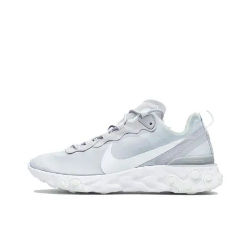 Nike React Element 55 Амортизация Износостойкий Низкий Топ Беговые кроссовки Женские Серый