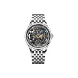 5402A9 Серебристый-черный-стальной браслет