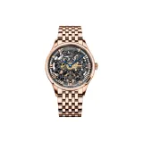 5402D9 Черный с розовым золотом - Стальной браслет