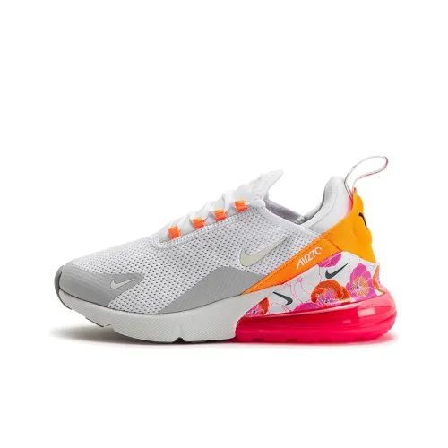 Nike Air Max 270 Low Топ Марафон Беговые кроссовки Женские Розовый Желтый Белый