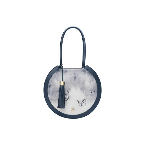 Ancient Yi Xi Коровья кожа Эксклюзивная Премиум Сумка Сумка через плечо Женская Далекие горы Синий