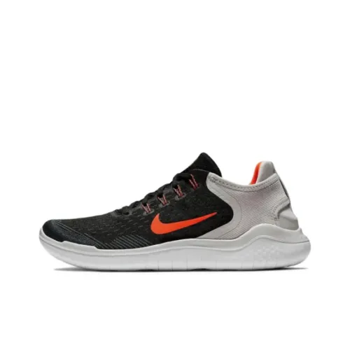 Nike Free RN Амортизация Износостойкий Низкий Топ Беговые кроссовки Унисекс Серый Черный