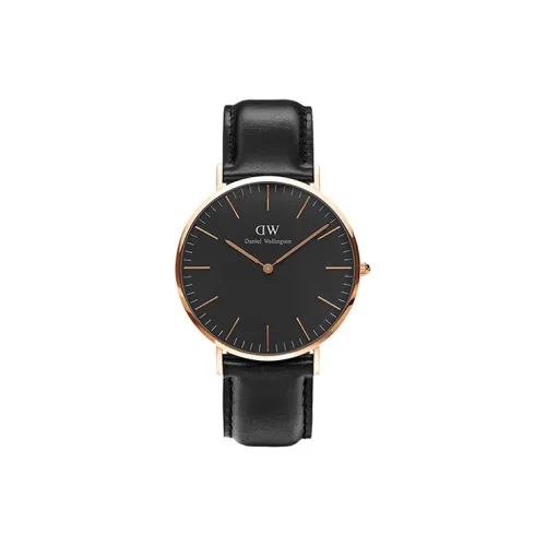 Daniel Wellington DW Watch Мужские часы Кварцевый механизм Кожаный ремешок 40 мм Черный циферблат Мужские часы